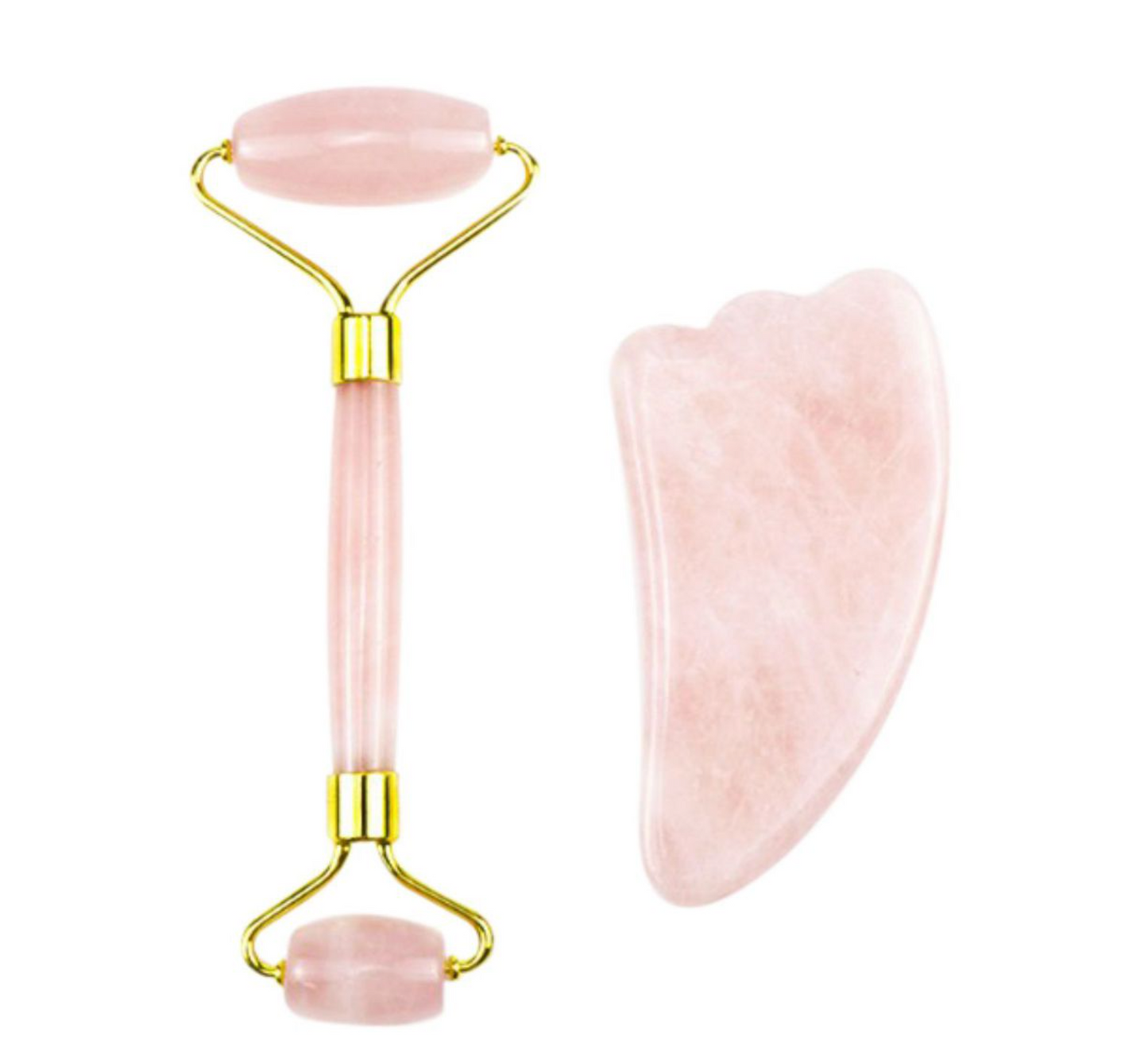 Rose Quartz Facial Roller Set