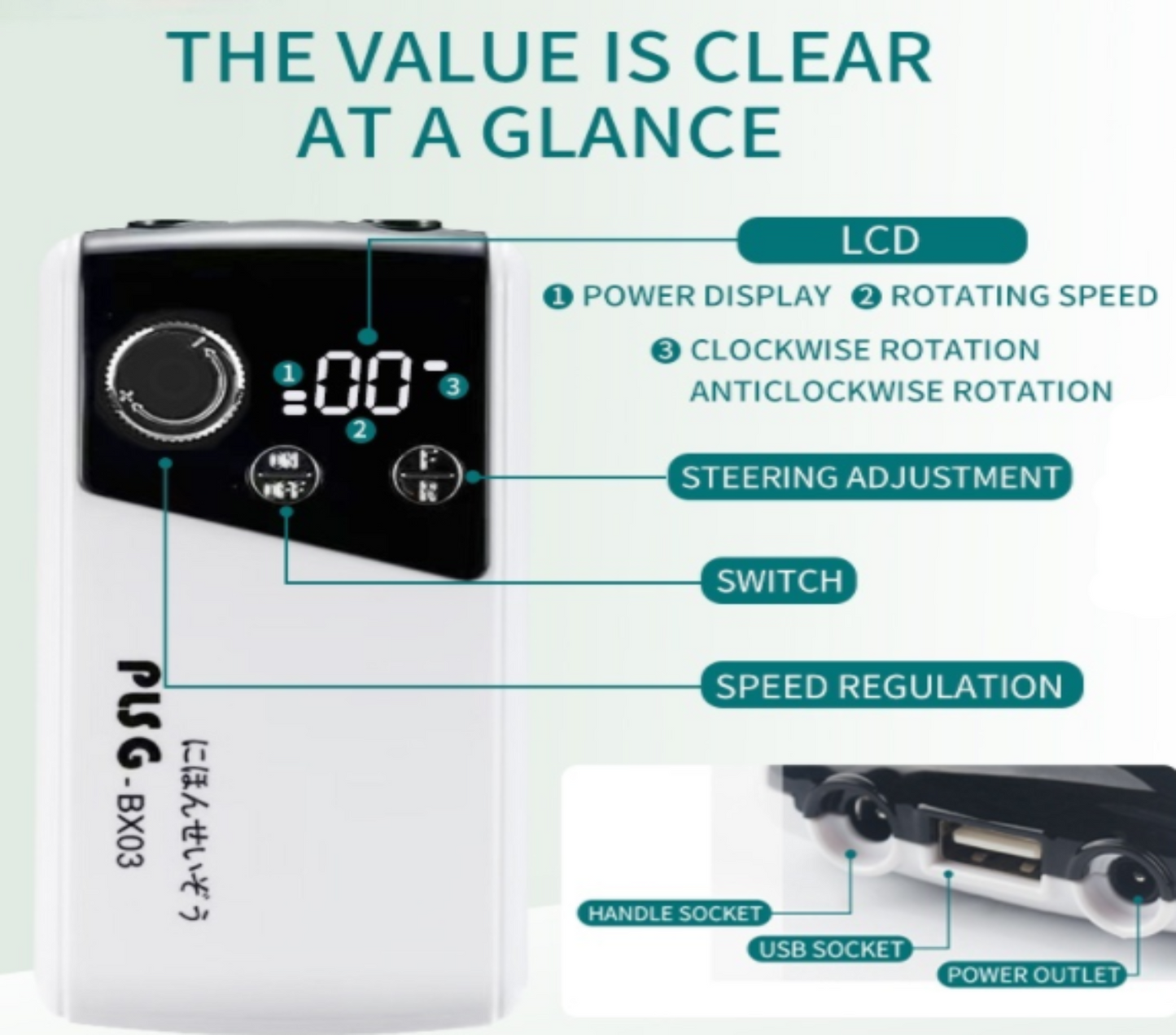 BX-03 Rechargeable, Cordless Electric Nail Drill Machine