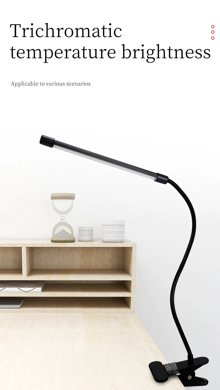 Flexible Night Reading Study Nails Table Clip Clamp Led Desk Lamp