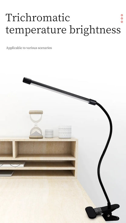 Flexible Night Reading Study Nails Table Clip Clamp Led Desk Lamp