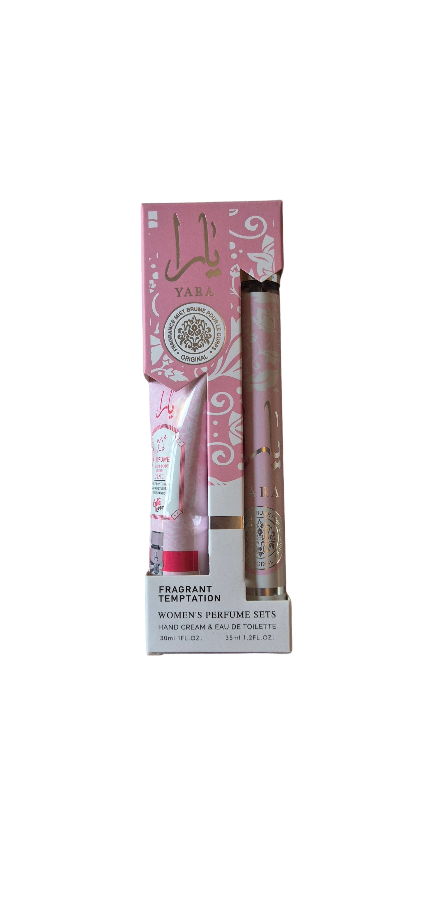Yara Fragrant Temptation Women's Perfume Set Plus 2 in 1 Cream Pink