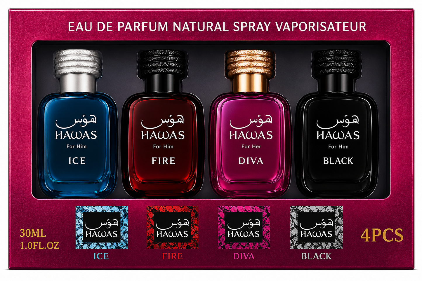Hawas Pink Gift Set - 4x30ml