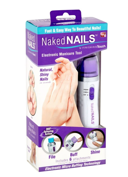 Naked Nails Electronic Nail Care System, File/Buff and Shine Effortlessly