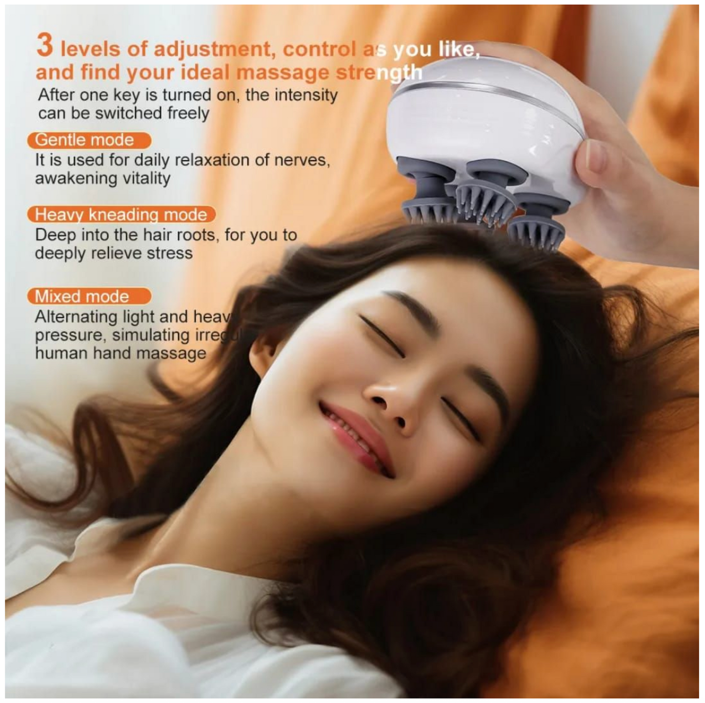 Smart Scalp Massager Heated Brush Electric Head Massager For Stress Relief