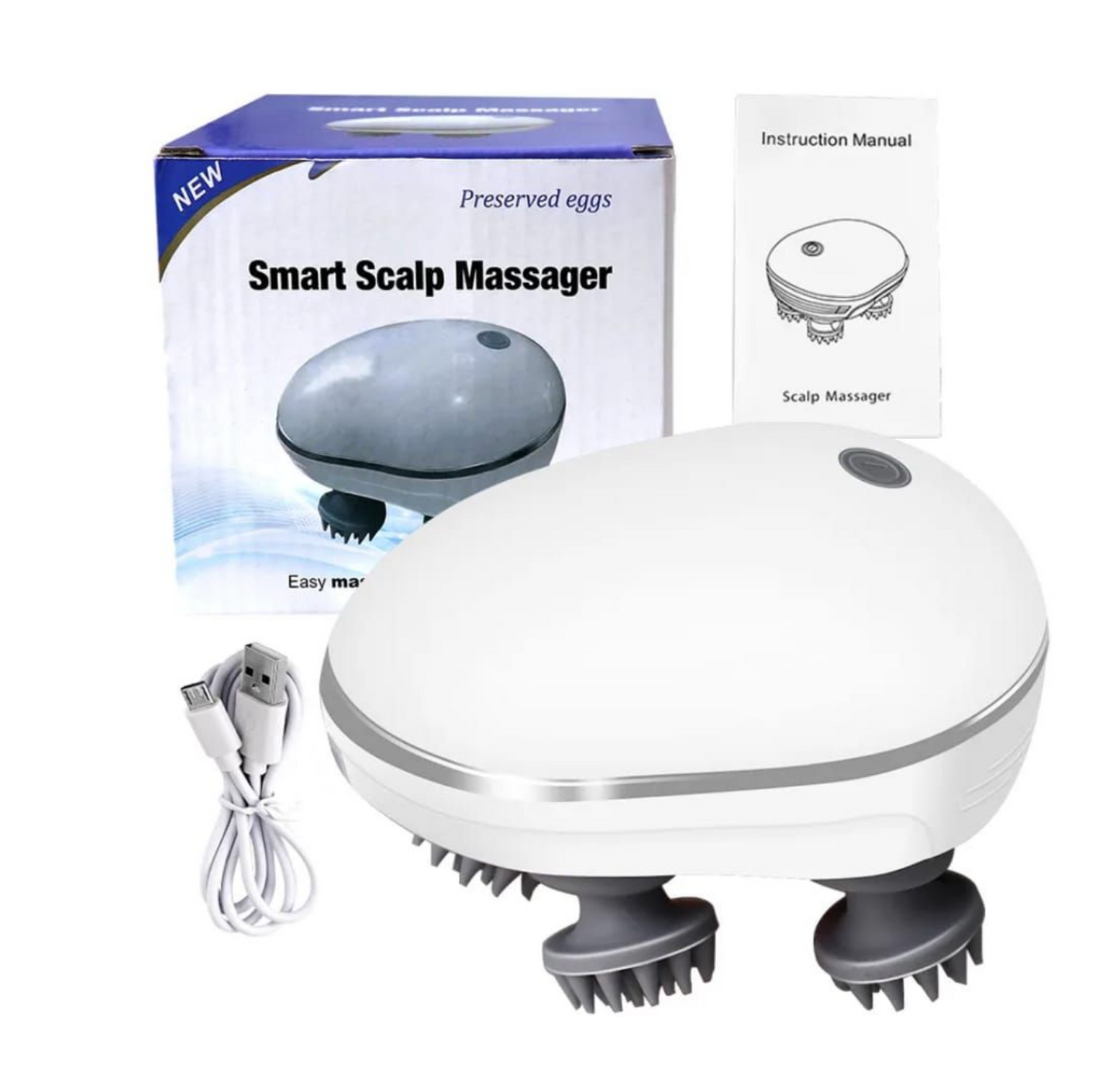 Smart Scalp Massager Heated Brush Electric Head Massager For Stress Relief