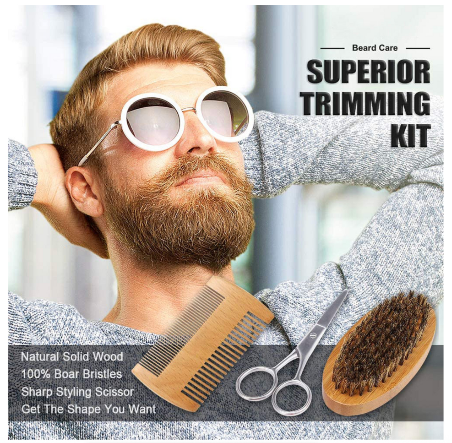 Beard grooming and trimming tool set