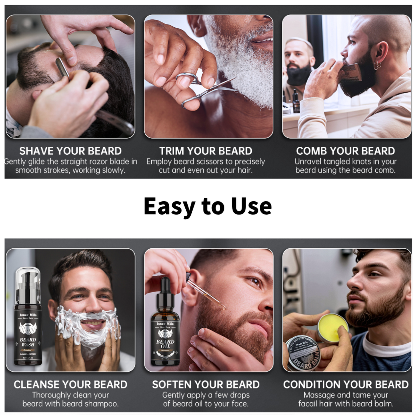 Beard grooming and trimming tool set