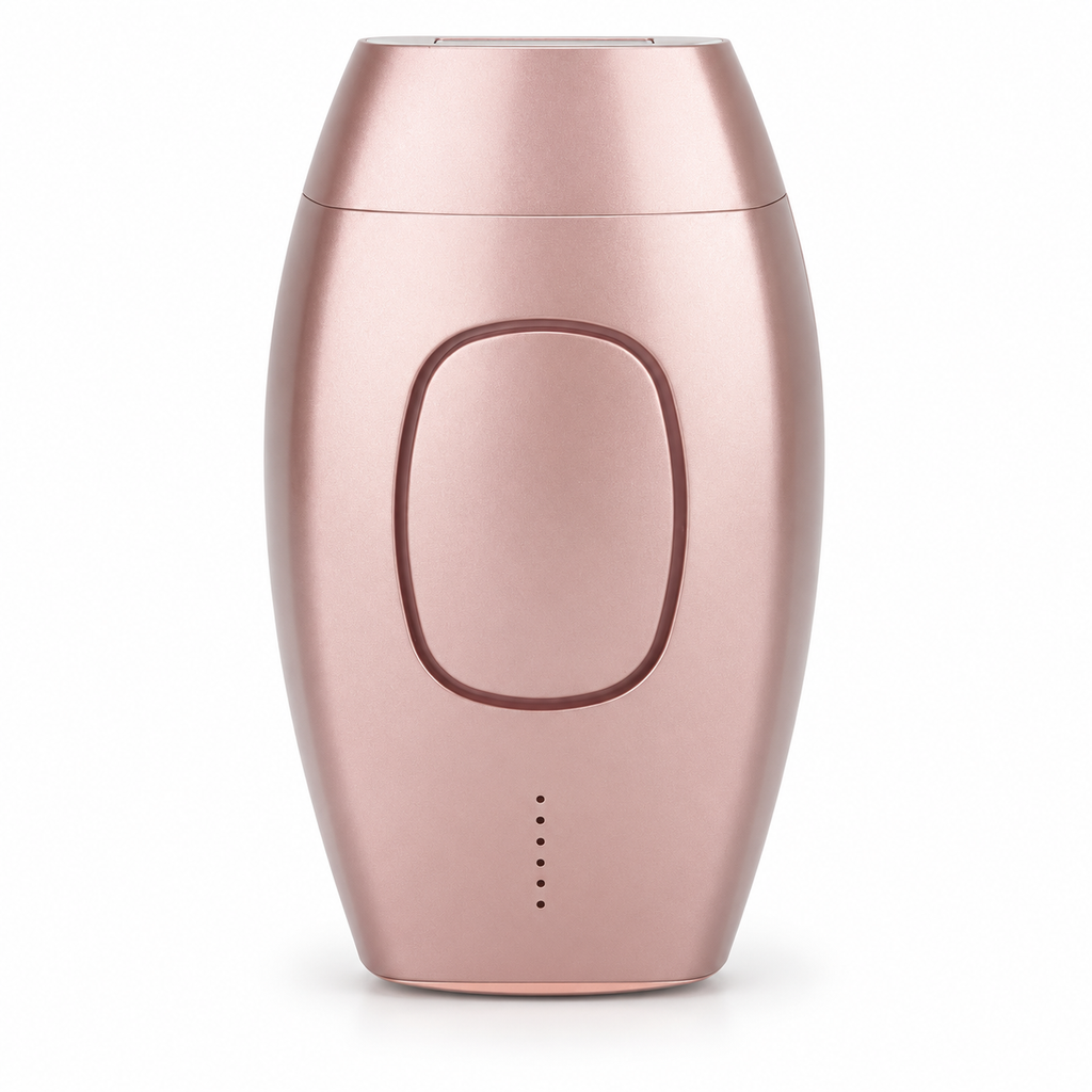 Advanced IPL Epilator rose gold hair remover on white background
