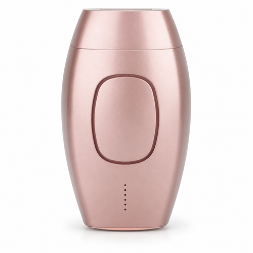 Advanced IPL Epilator rose gold hair remover on white background