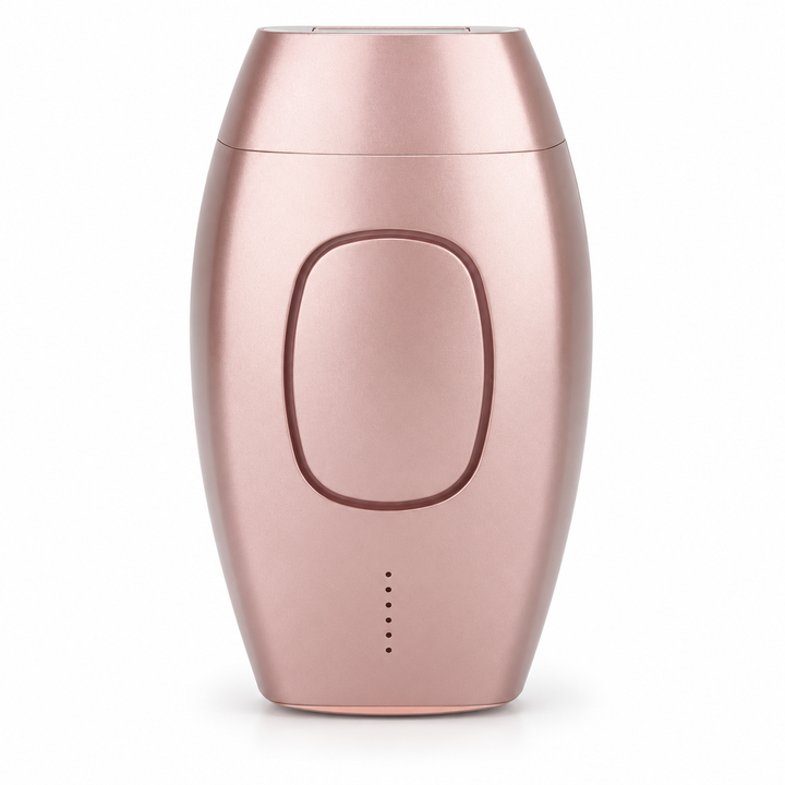 Advanced IPL Epilator rose gold hair remover on white background