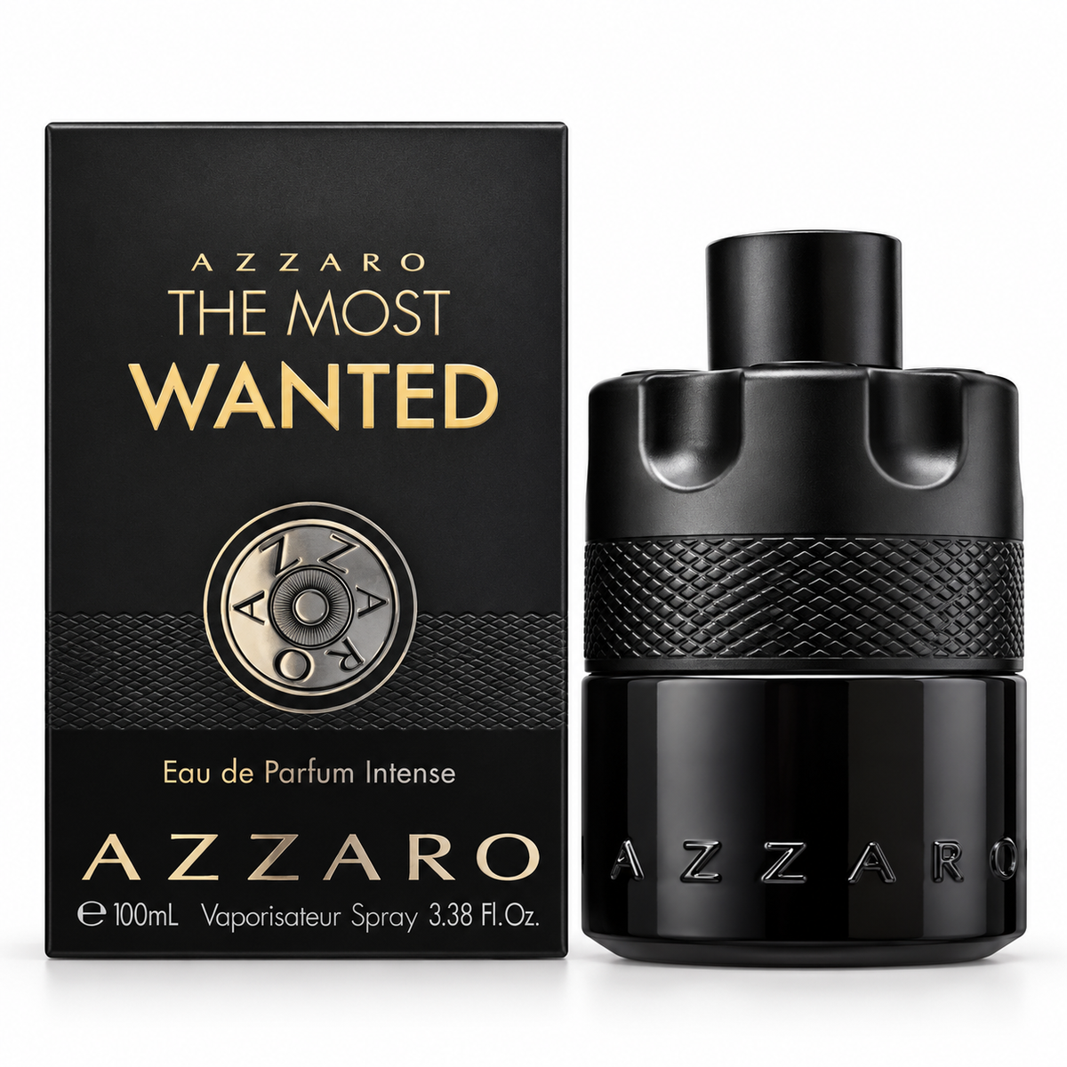 Azzaro The Most Wanted Eau de Parfum Intense 100ml – Black Bottle on white background