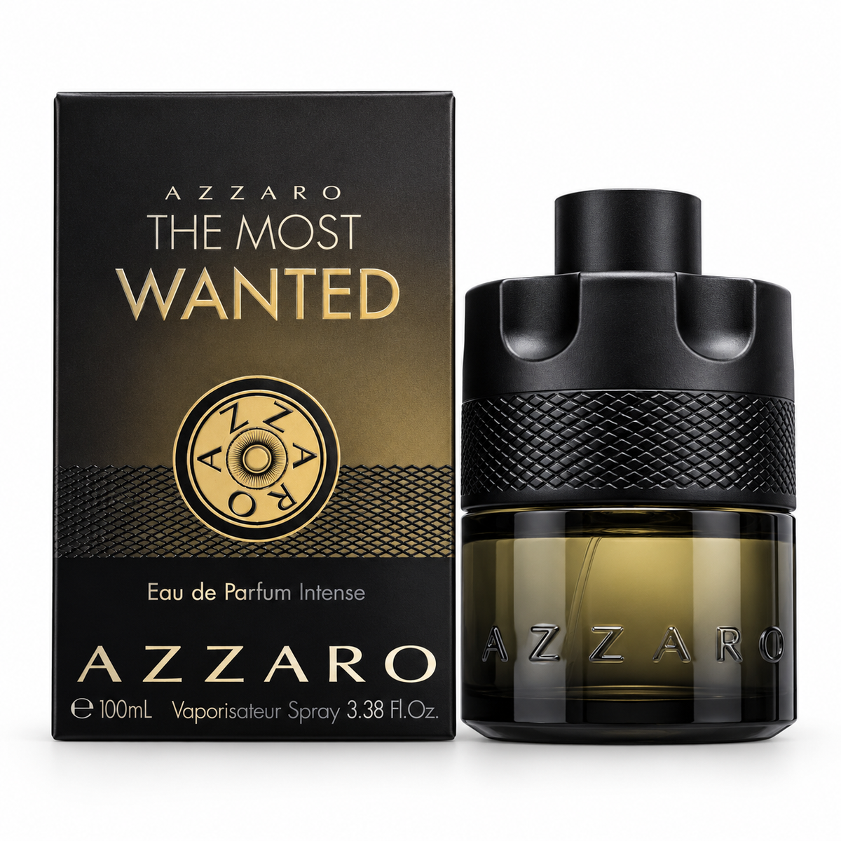 Azzaro The Most Wanted Eau de Parfum Intense 100ml – Clear Bottle on white background