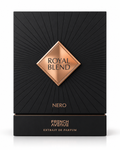French Avenue Royal Blend Nero perfume box with black and rose gold details on white background