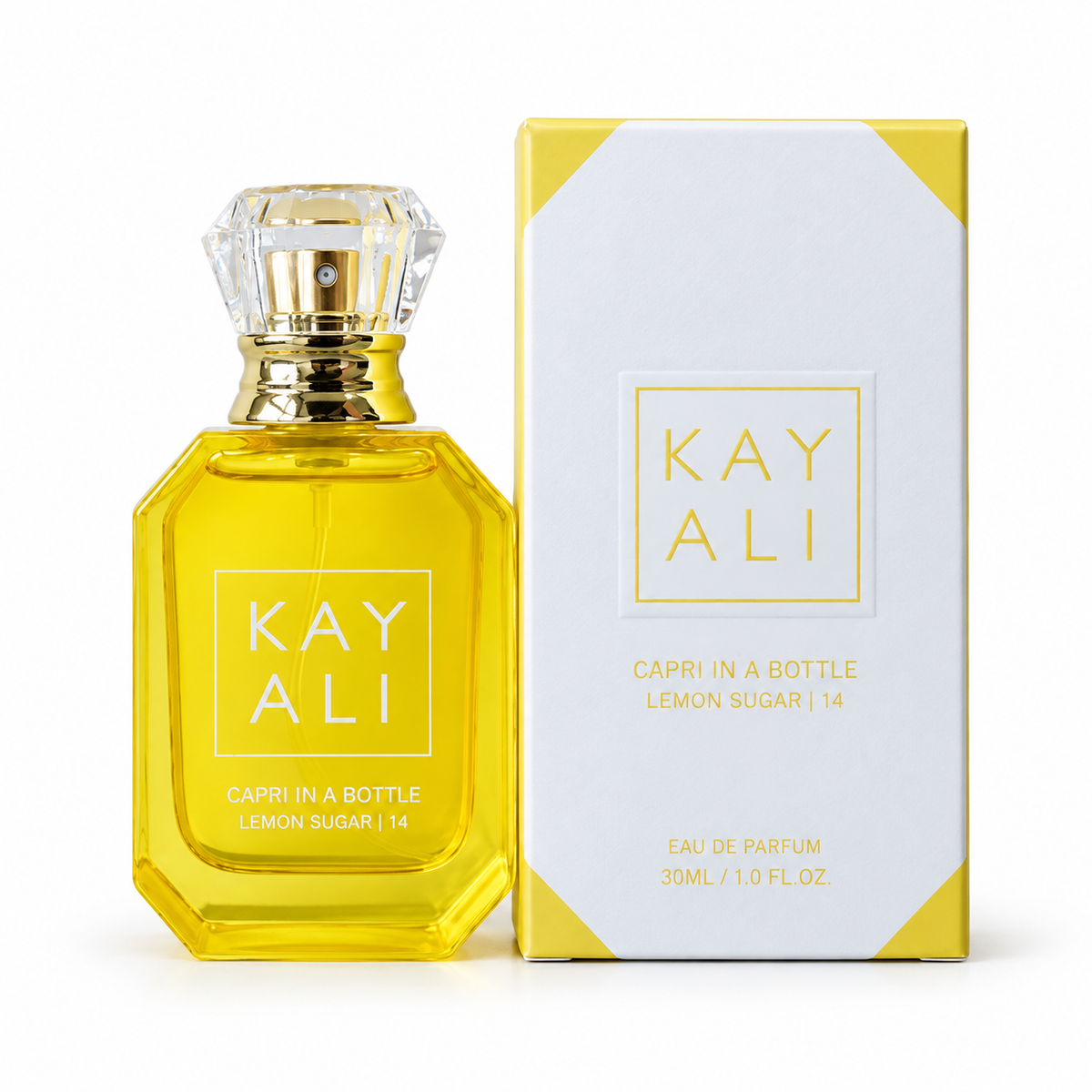 Kayali Capri in a Bottle Lemon Sugar | 14 30ml bottle and box
