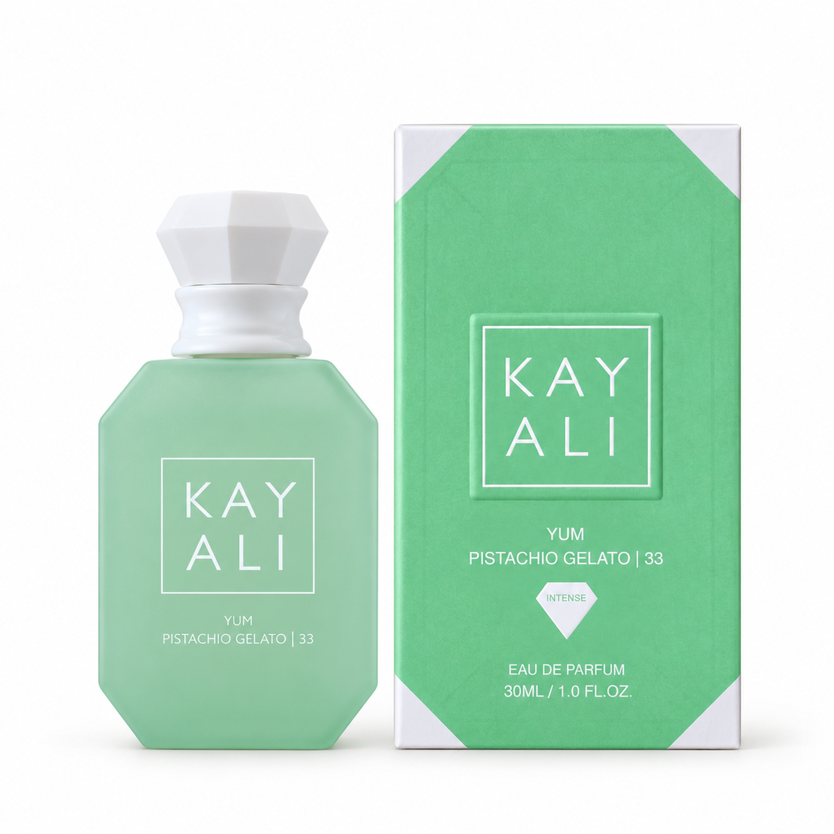 Kayali Yum Pistachio Gelato | 33 30ml bottle and box