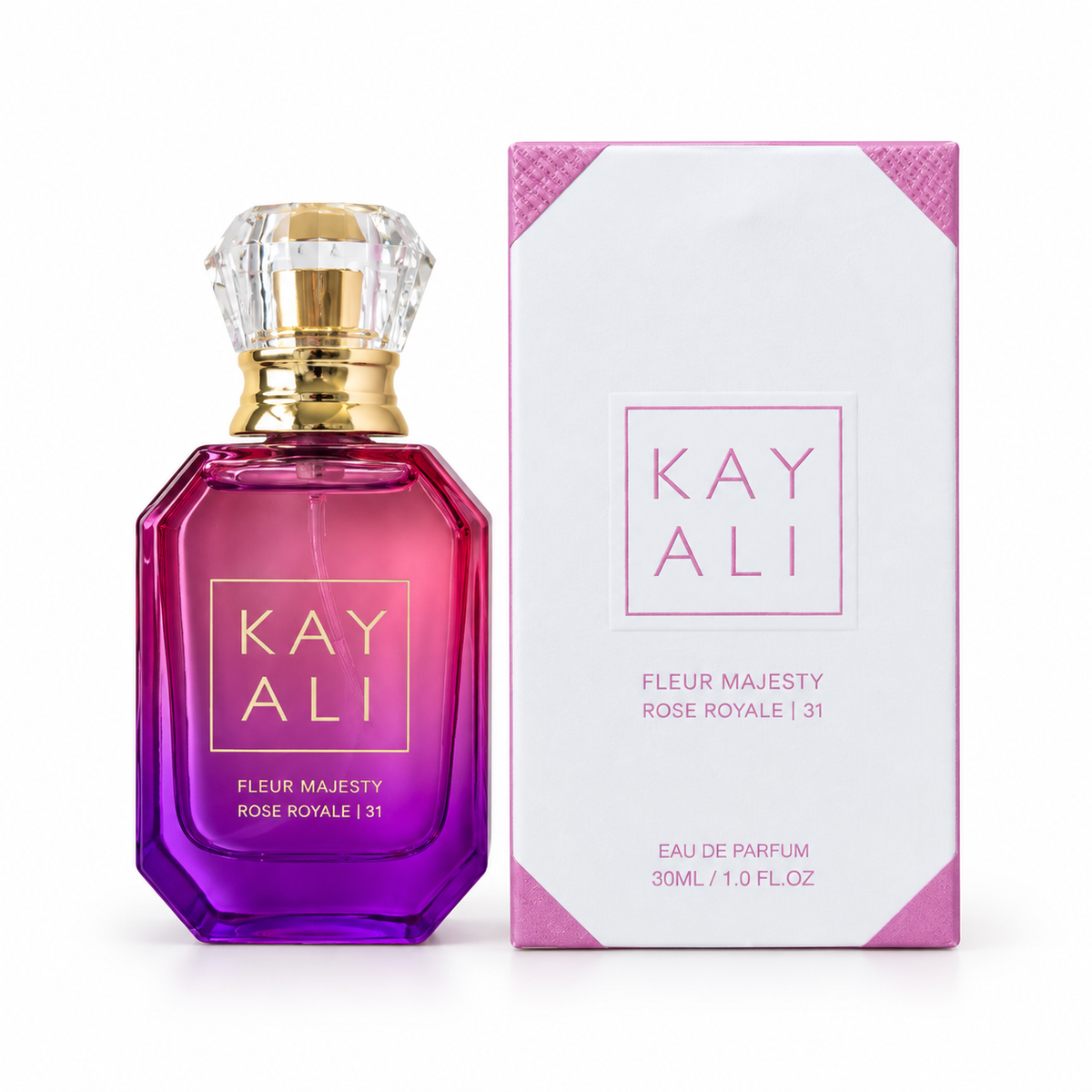 Kayali Fleur Majesty Rose Royale | 31 30ml bottle and box