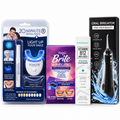 Teeth whitening kit 4 in 1 – complete four-piece set on white background