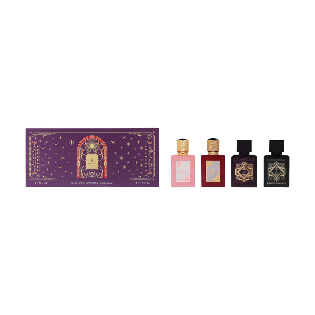 Original fragrance bottle and packaging on neat square photo