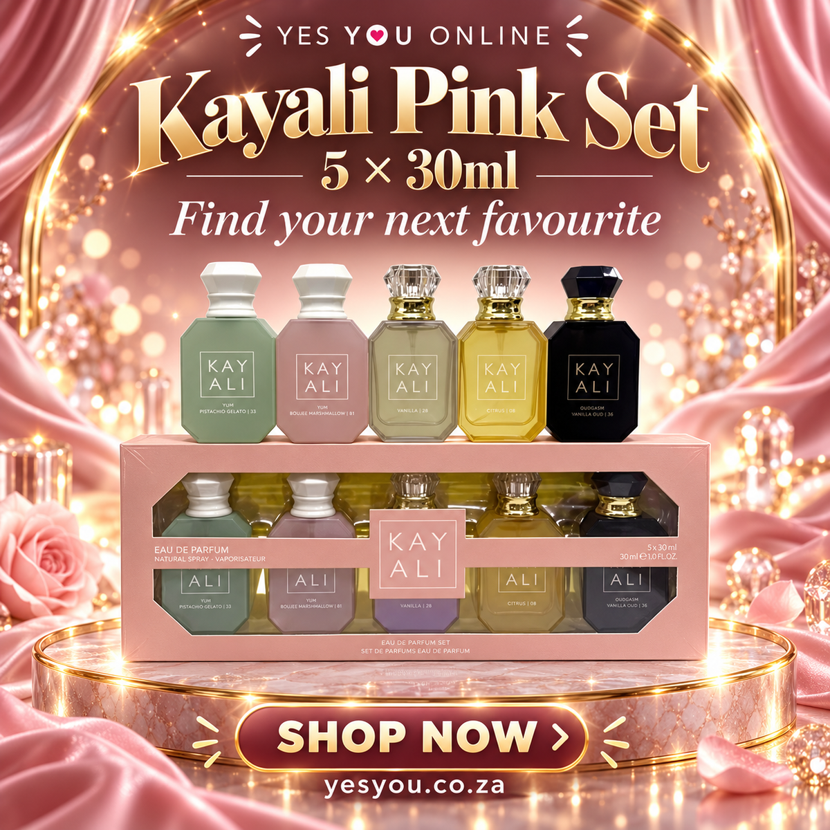 Kayali 30ml x 5 Pink Set — Yes You Online advert without price
