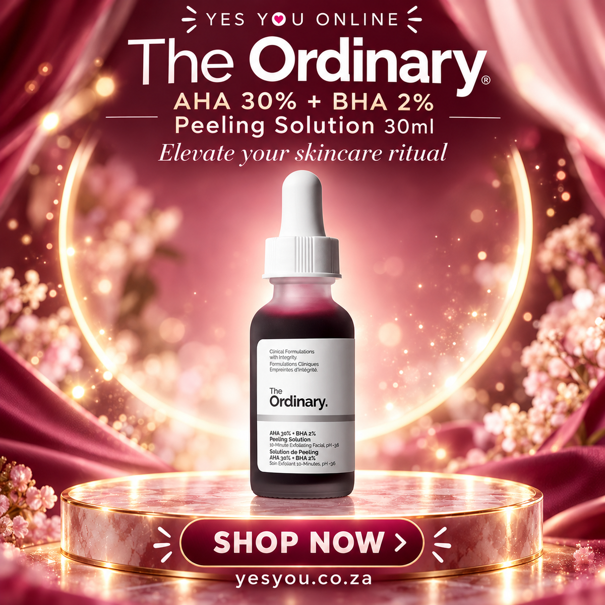 The Ordinary AHA 30% + BHA 2% Peeling Solution 30ml — advertisement without price