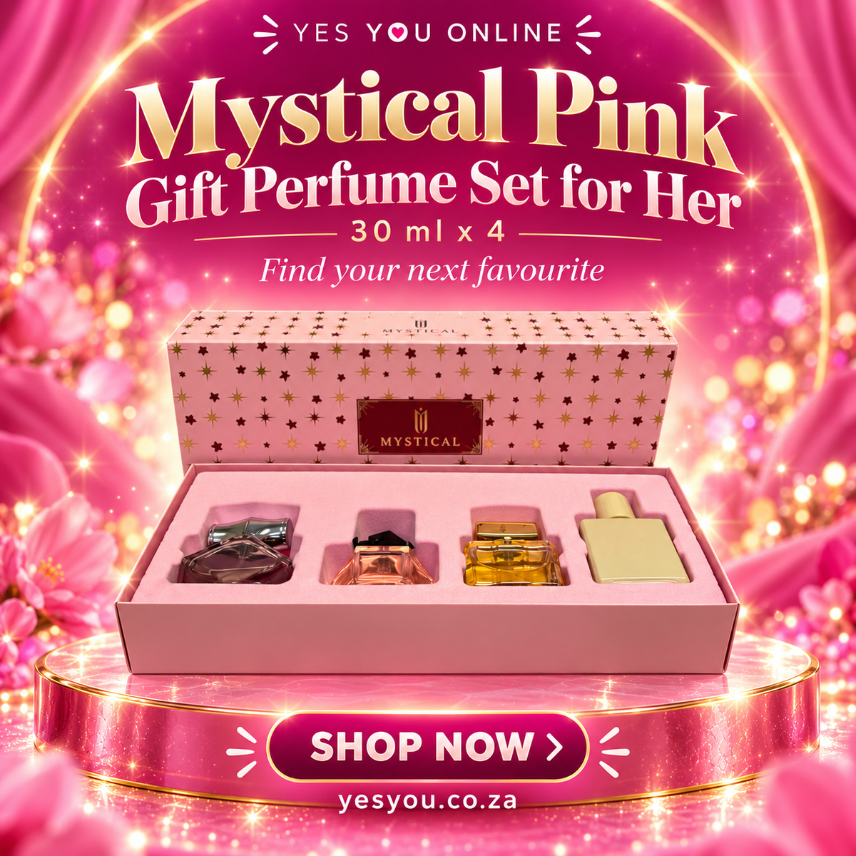 Mystical Pink Gift Perfume Set for Her - 30 ml x 4 — advertisement without price