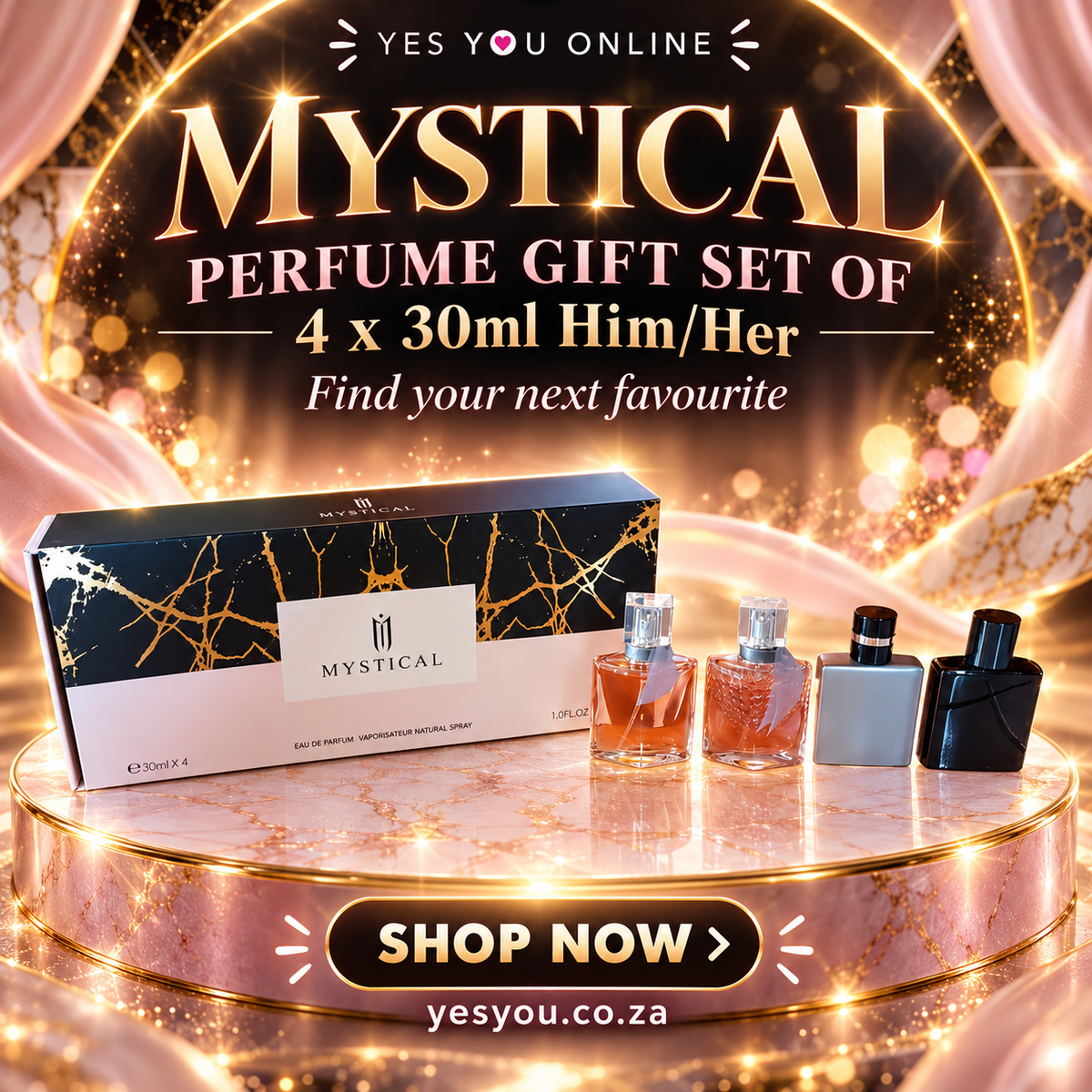 Mystical Perfume Gift set of 4 x 30ml Him/Her — advertisement without price
