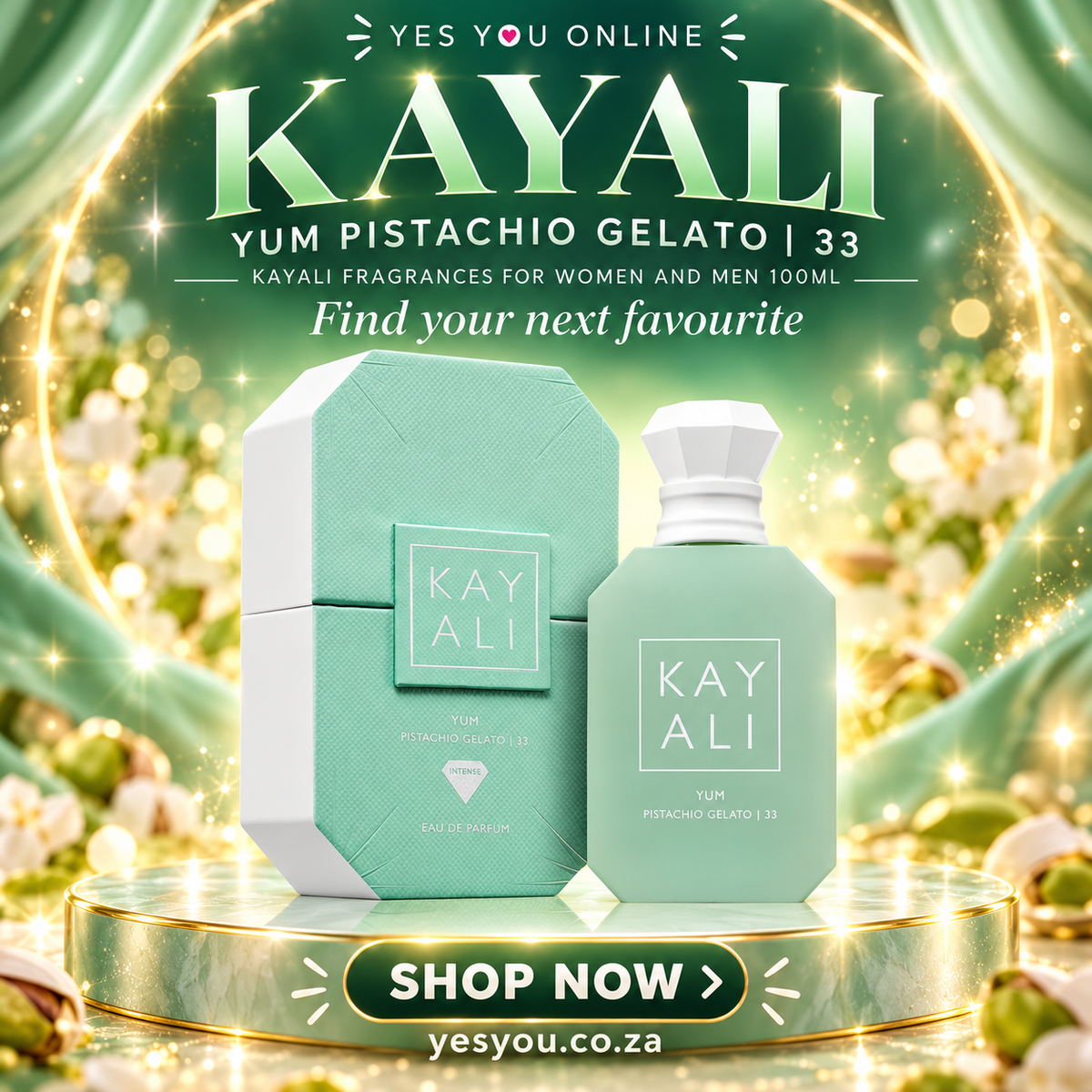 Yum Pistachio Gelato | 33 Kayali Fragrances for women and men 100ml — advertisement without price