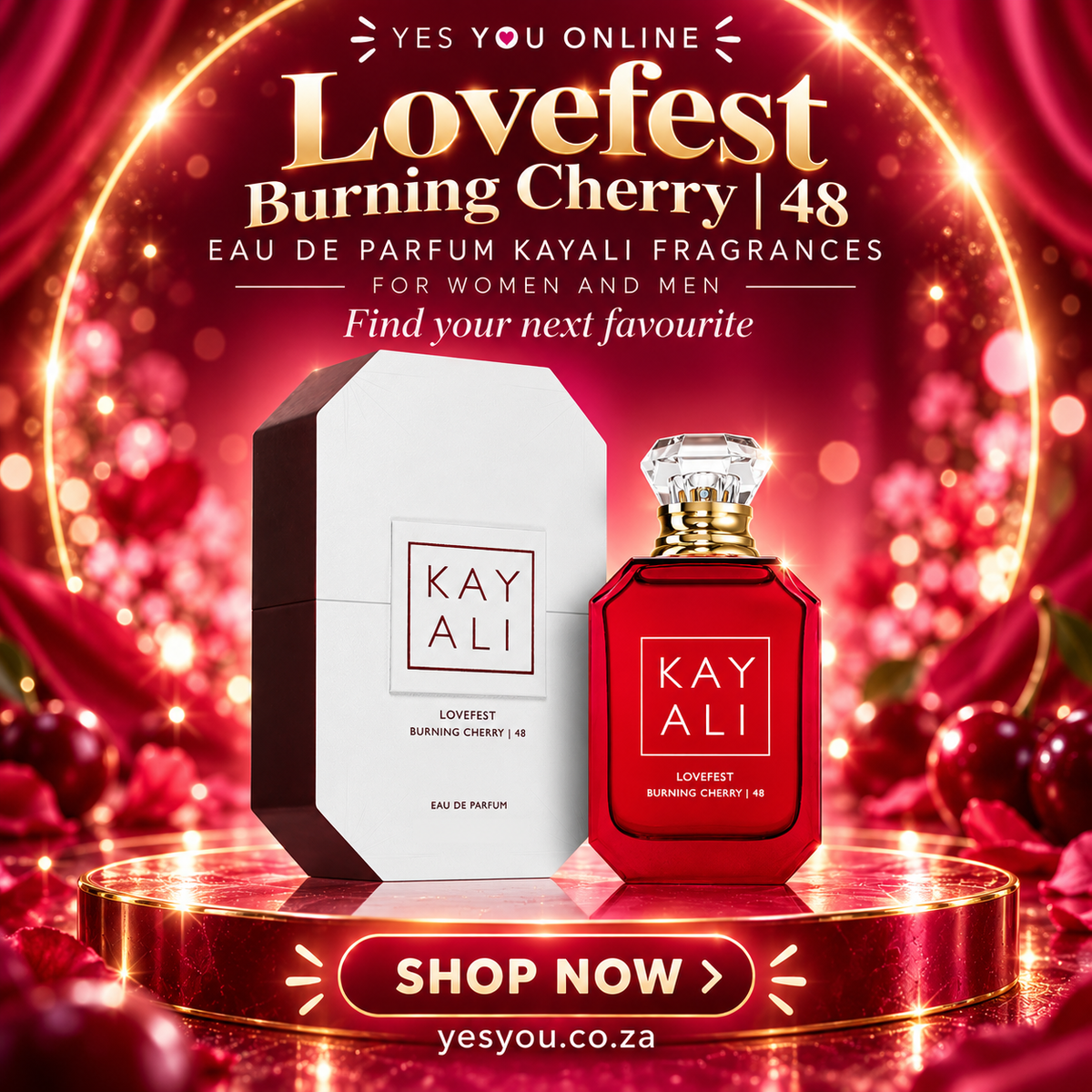 Lovefest Burning Cherry | 48 Eau de Parfum Kayali Fragrances for women and men — advertisement without price