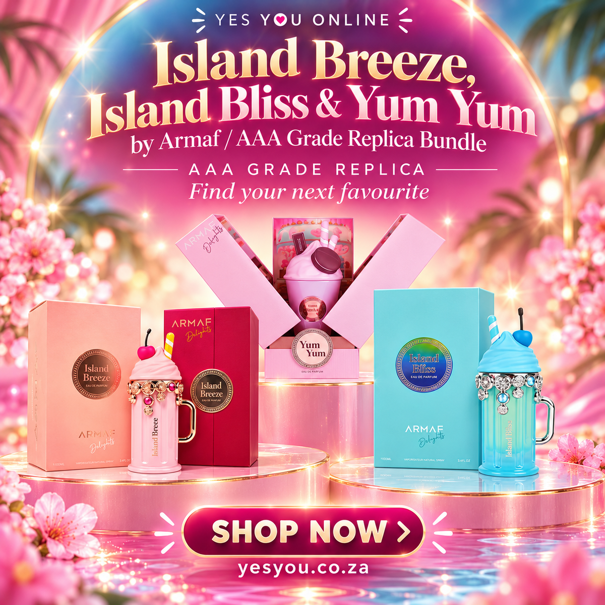Island Breeze, Island Bliss & Yum Yum by Armaf / AAA Grade Replica Bundle — advertisement without price