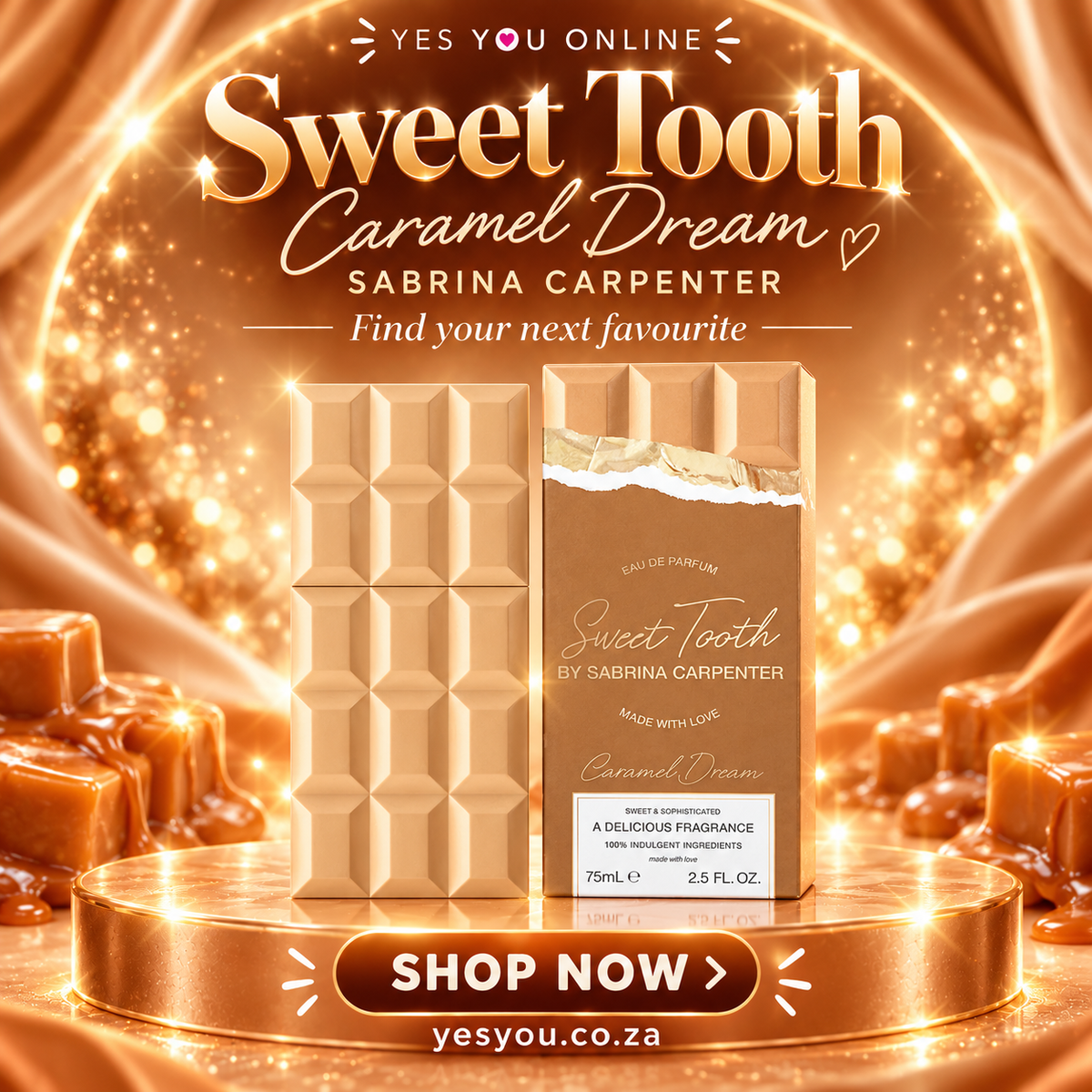 Sweet Tooth Caramel Dream Sabrina Carpenter for women 75ml — advertisement without price