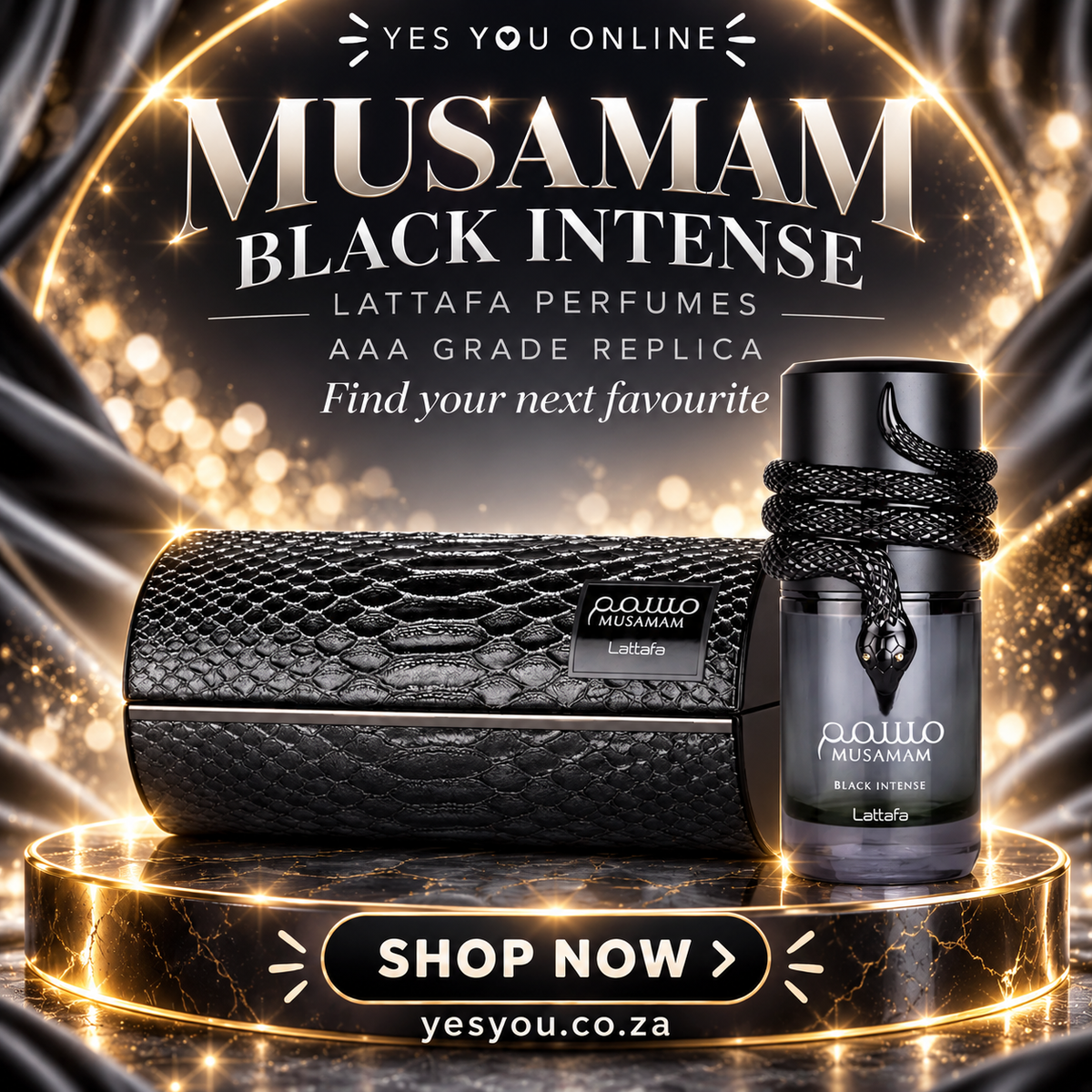 Musamam Black Intense Lattafa Perfumes for women and men AAA Grade Replica — advertisement without price