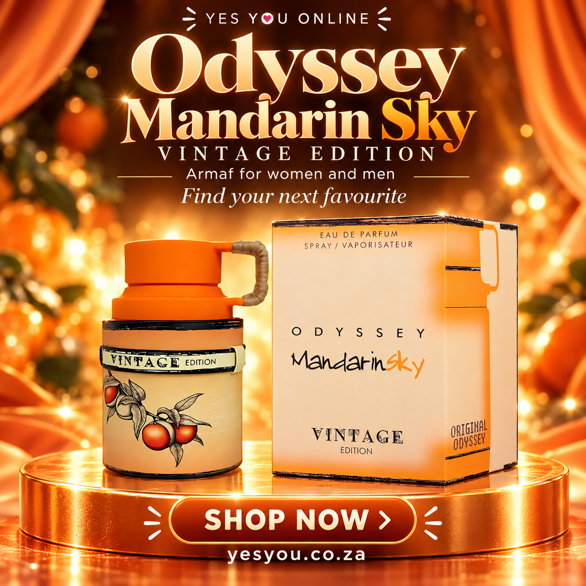 Odyssey Mandarin Sky Vintage Edition Armaf for women and men — advertisement without price