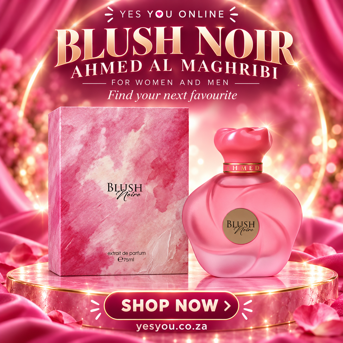Blush Noir Ahmed Al Maghribi for women and men — advertisement without price
