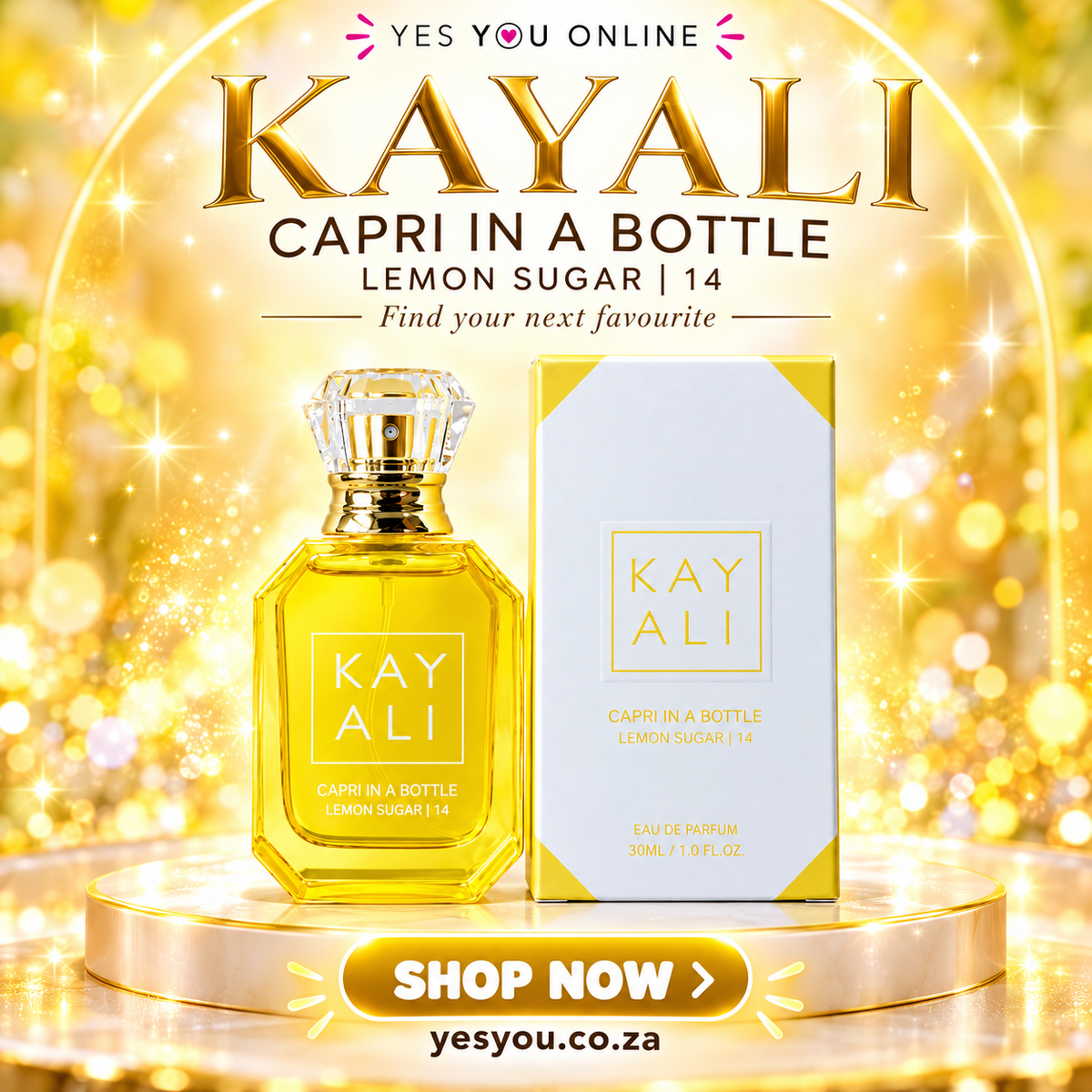Kayali Capri in a Bottle Lemon Sugar | 14 – 30ml Eau de Parfum — advertisement without price