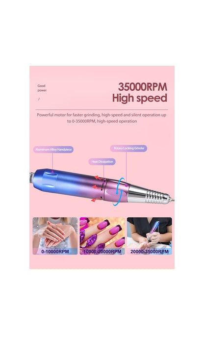 P10 Rechargeable Nail Drill - 35000rpm