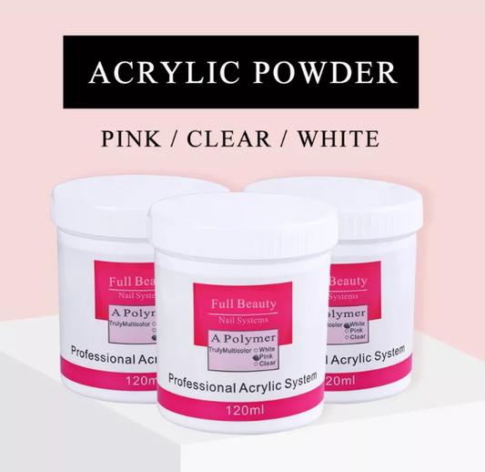 Pink, White and Clear 120g Acrylic Powders