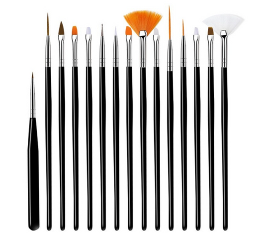 Gel Nail Art Brushes - 15 Pieces