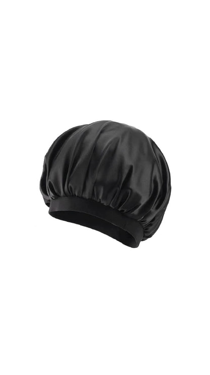 Black Satin Bonnet - Large