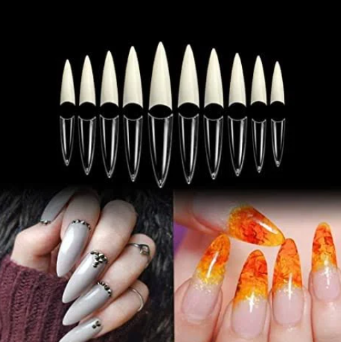 Stiletto Nail Tips - 100 Pieces