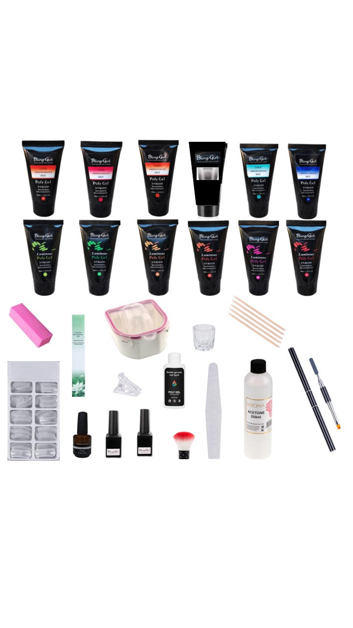 Comprehensive Colour Change  and Luminous Poly Gel Kit - 31 Pieces