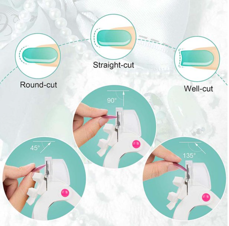 Triple Cut Nail Dial Tip Cutter - White or Pink