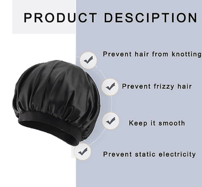 Black Satin Bonnet - Large