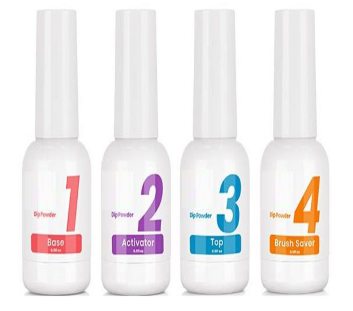 Dipping Powder Base Coat, Activator, Top Coat and Brush Saver