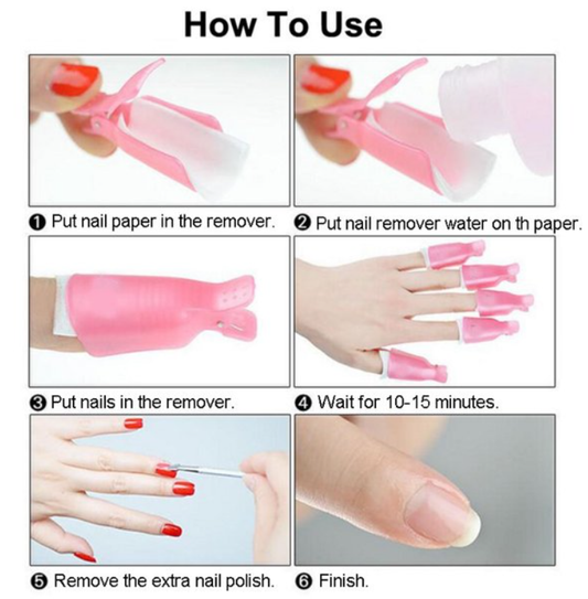 Reusable Soak Off Fingernail Clips - Green