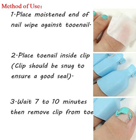 Reusable Soak Off Toe Nail Clips - 10 Pieces