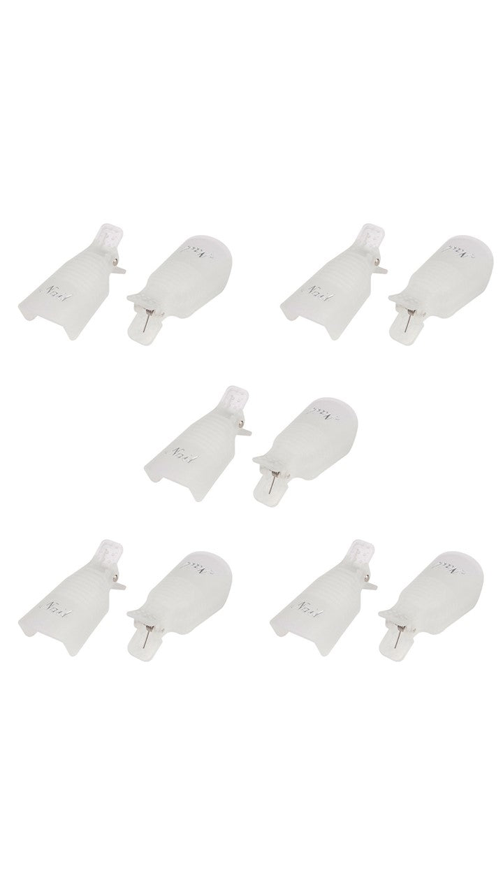 Reusable Soak Off Fingernail Clips - White