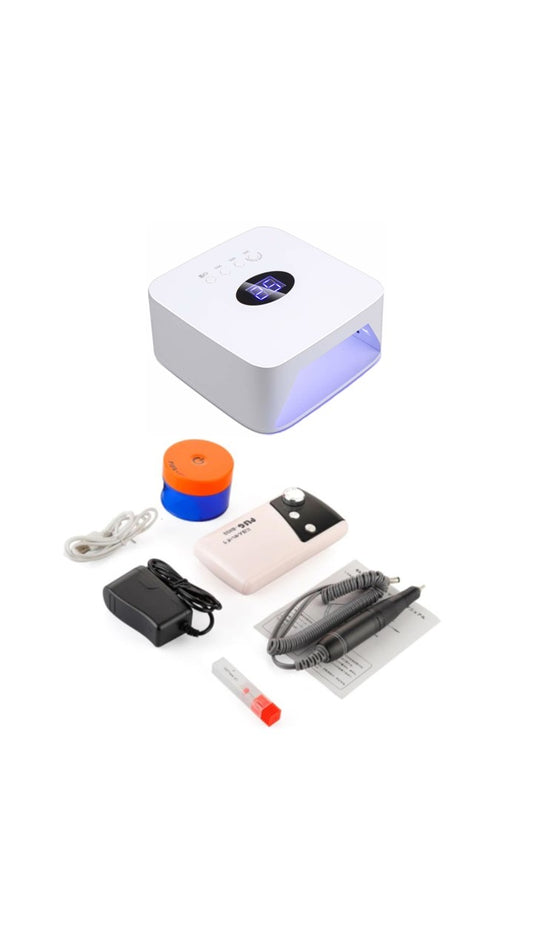 PLSG Rechargeable 2-IN-1 Nail Drill & Rechargeable UV Led Lamp Set