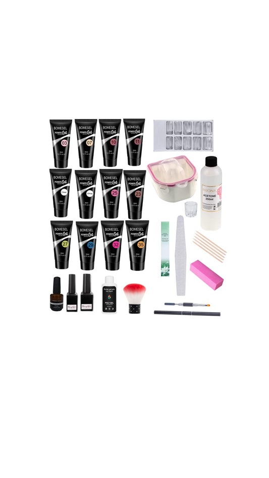 Professional Poly Gel Colours Nail Kit - 30 Pieces