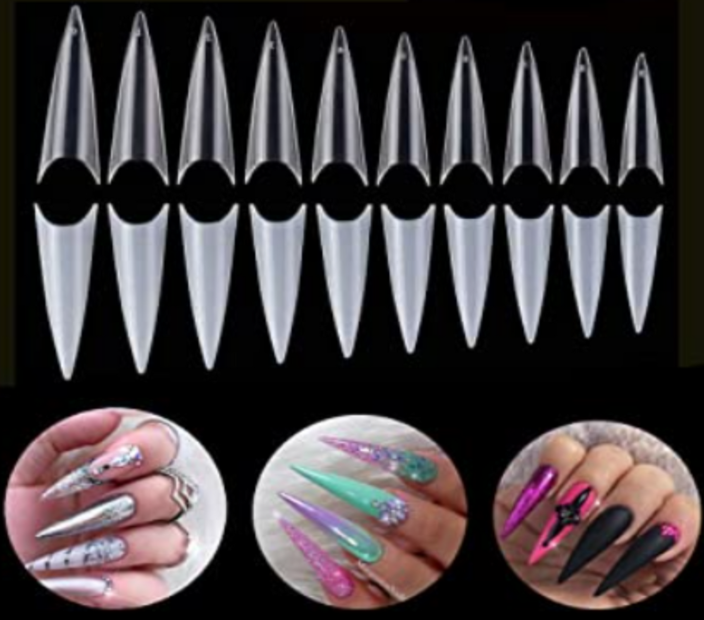 Half Cover Stiletto Tips 500 Pieces Yes You Online