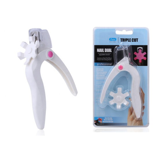 Triple Cut Nail Dial Tip Cutter - White or Pink